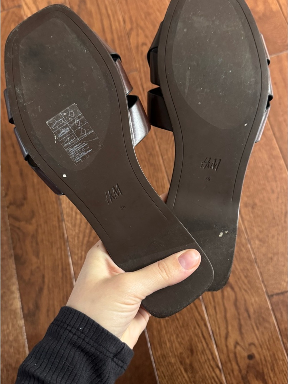 H&M Dark Brown Braided Slide Mules - Picture 2 of 5